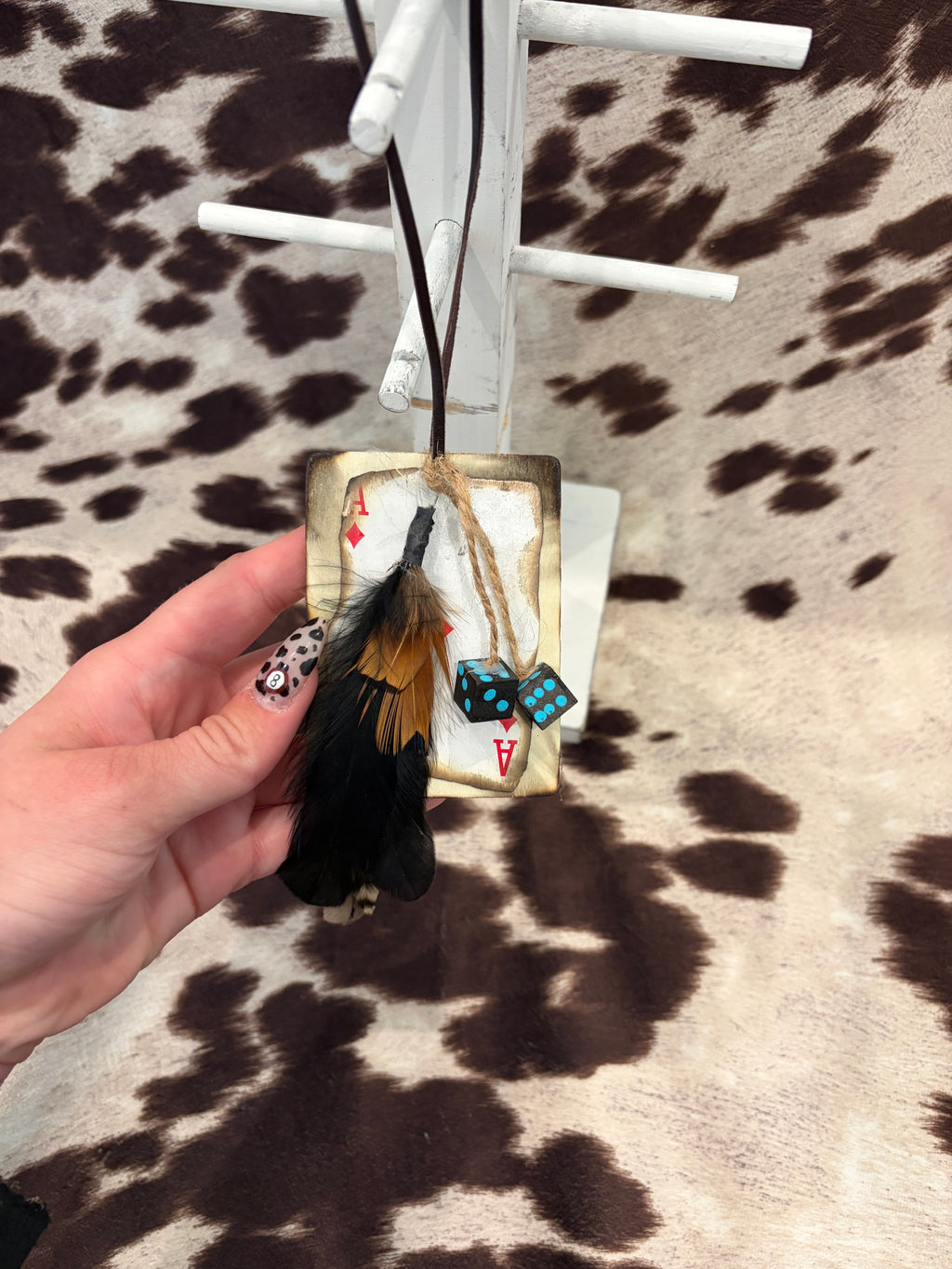 Black n turquoise car hanger
