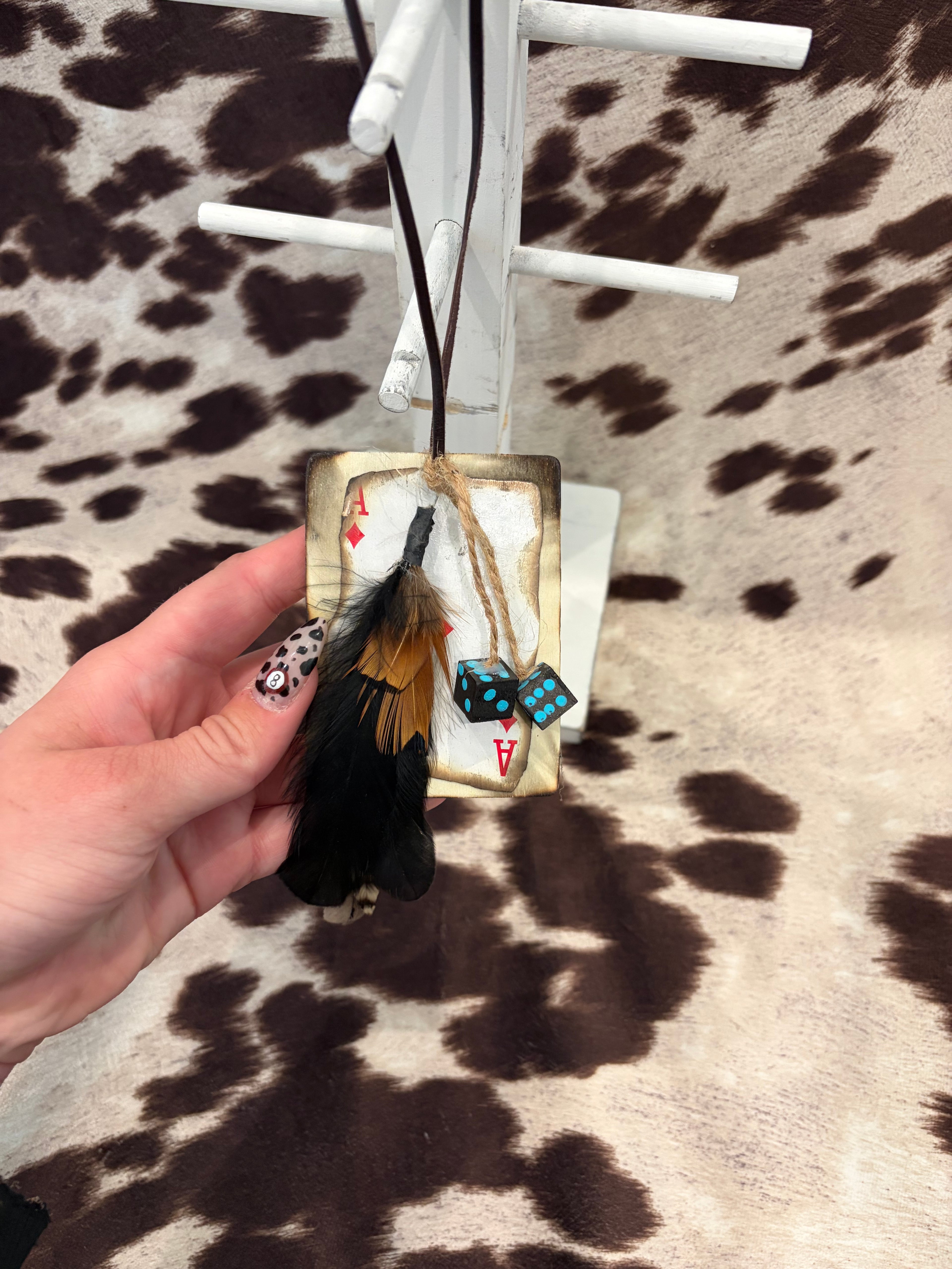 Black n turquoise car hanger