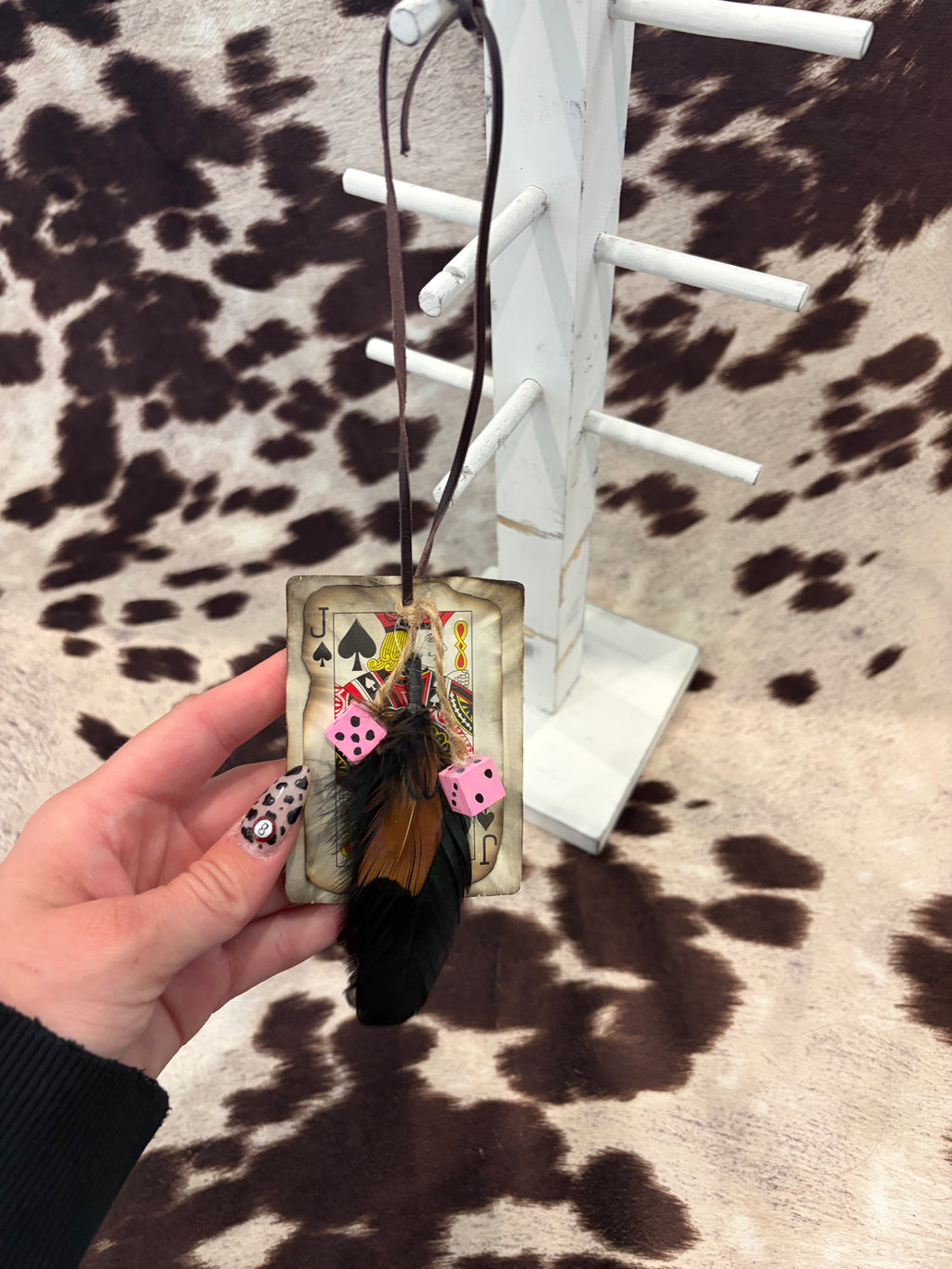 Pink n black car hanger