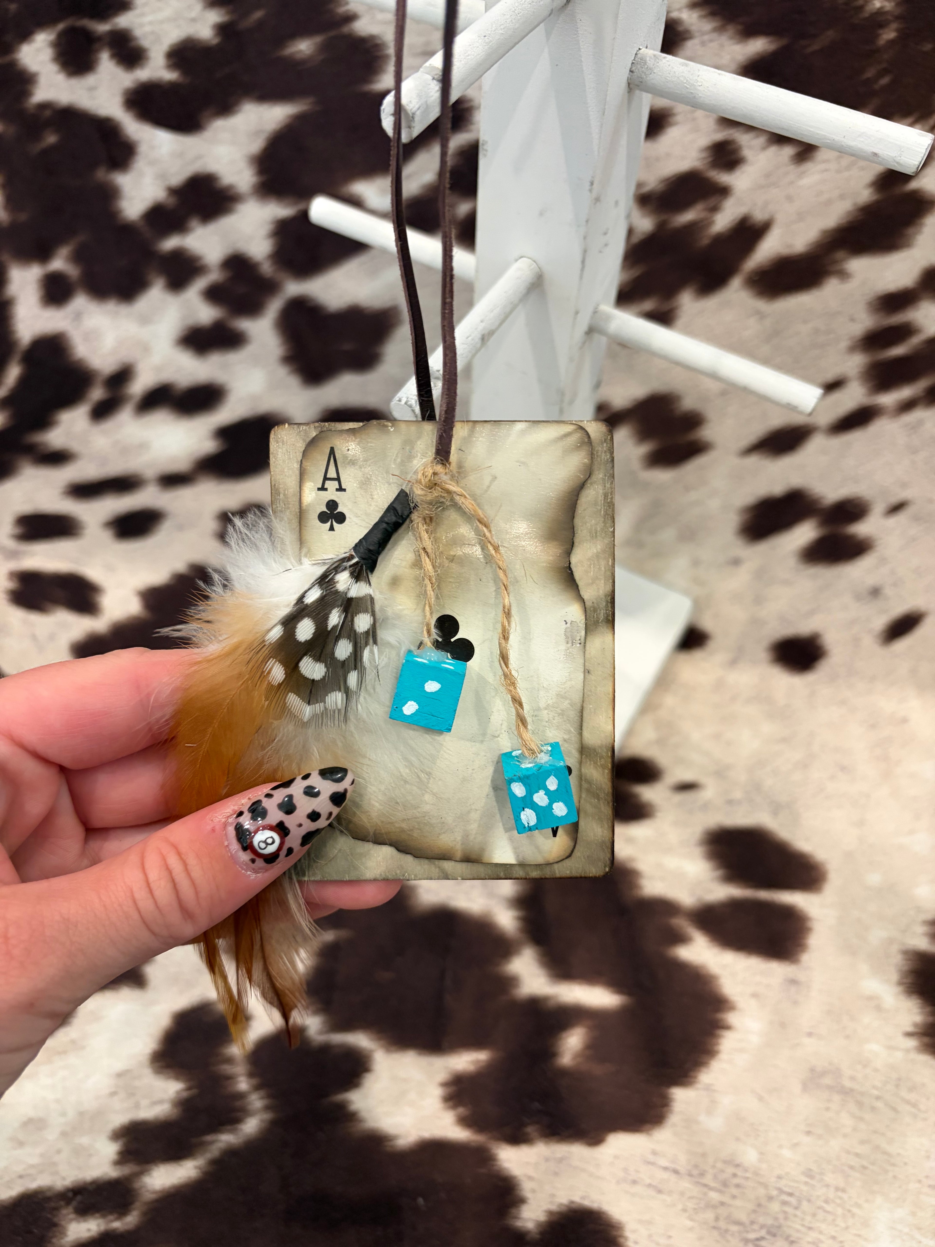 Turquoise car hanger