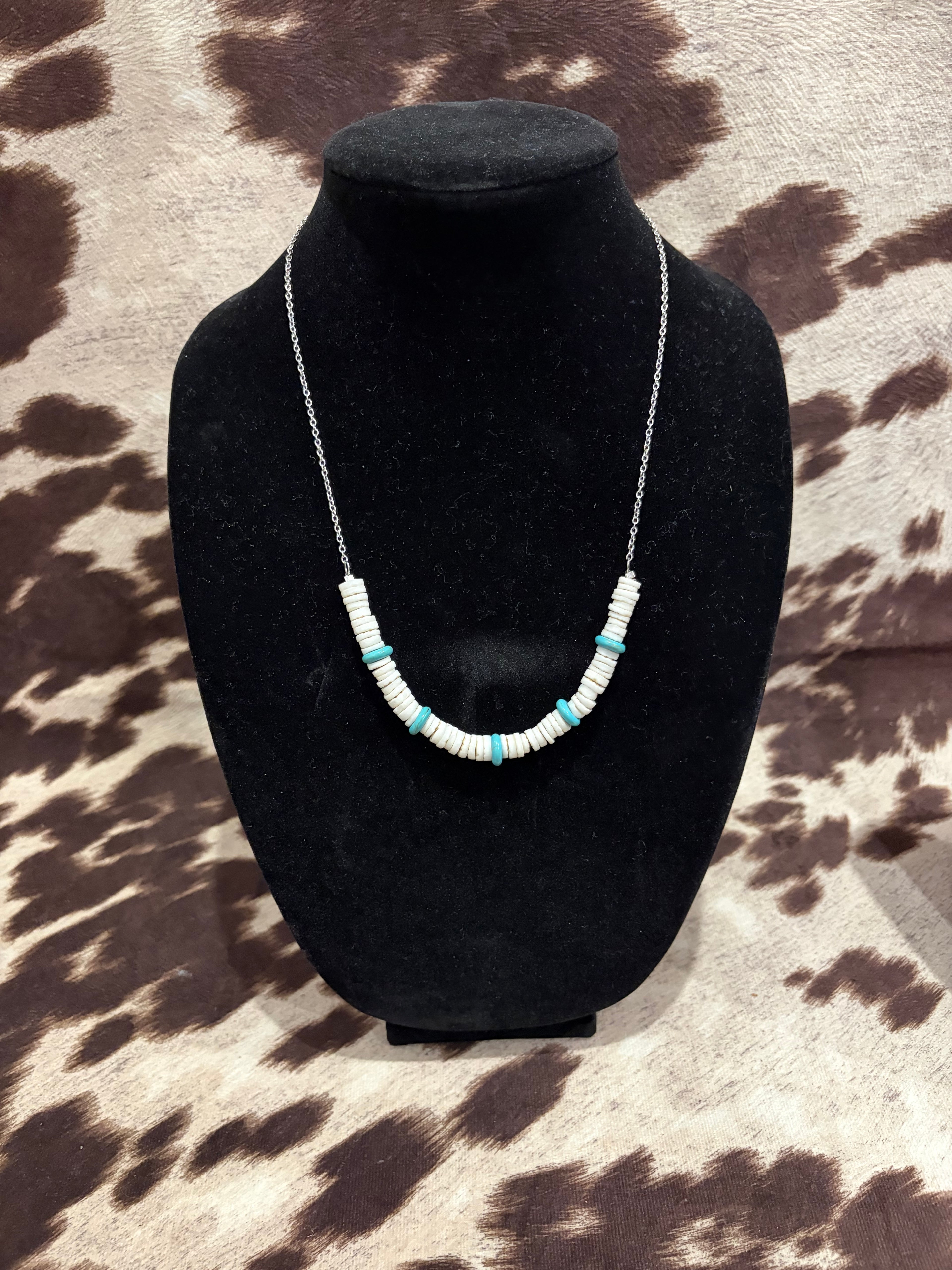 White and turquoise